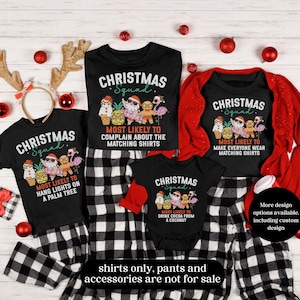 Funny Tropical Christmas Shirts, Christmas on Beach Shirts, Matching Family Christmas Shirts, Mom Dad Kids Most Likely to Holiday Xmas Tees