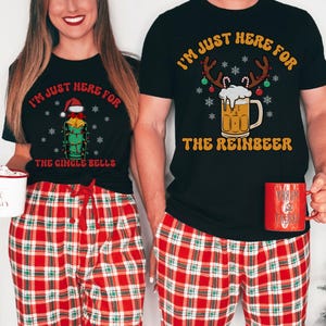 Couple Matching Christmas Pajamas, Funny Christmas Pajama Shirts for Couples, Boyfriend Girlfriend Xmas Jammies, Husband Wife Holiday PJs