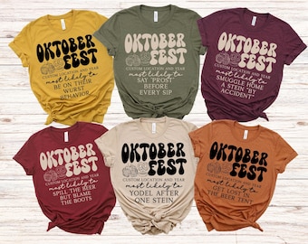 Funny Oktoberfest Family Shirts, Most Likely To Oktoberfest TShirts, Family Matching Oktoberfest Tees, German Festival Friends Group Shirts