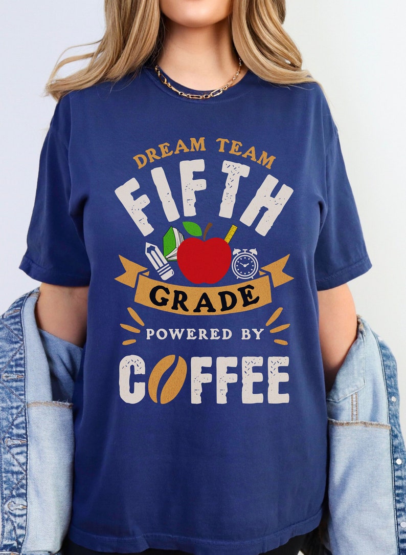 Coffee 5th Grade Teacher Shirt, Fifth Grade Teacher Comfort Colors ...