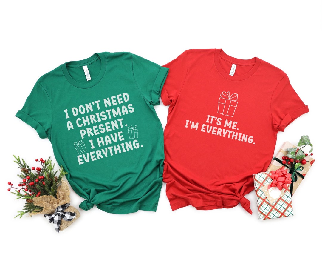 T-shirts Couple Noël Humoristiques - Santa Came Twice - Rouge Et Vert - Taille M - Neuf Avec étiquettes