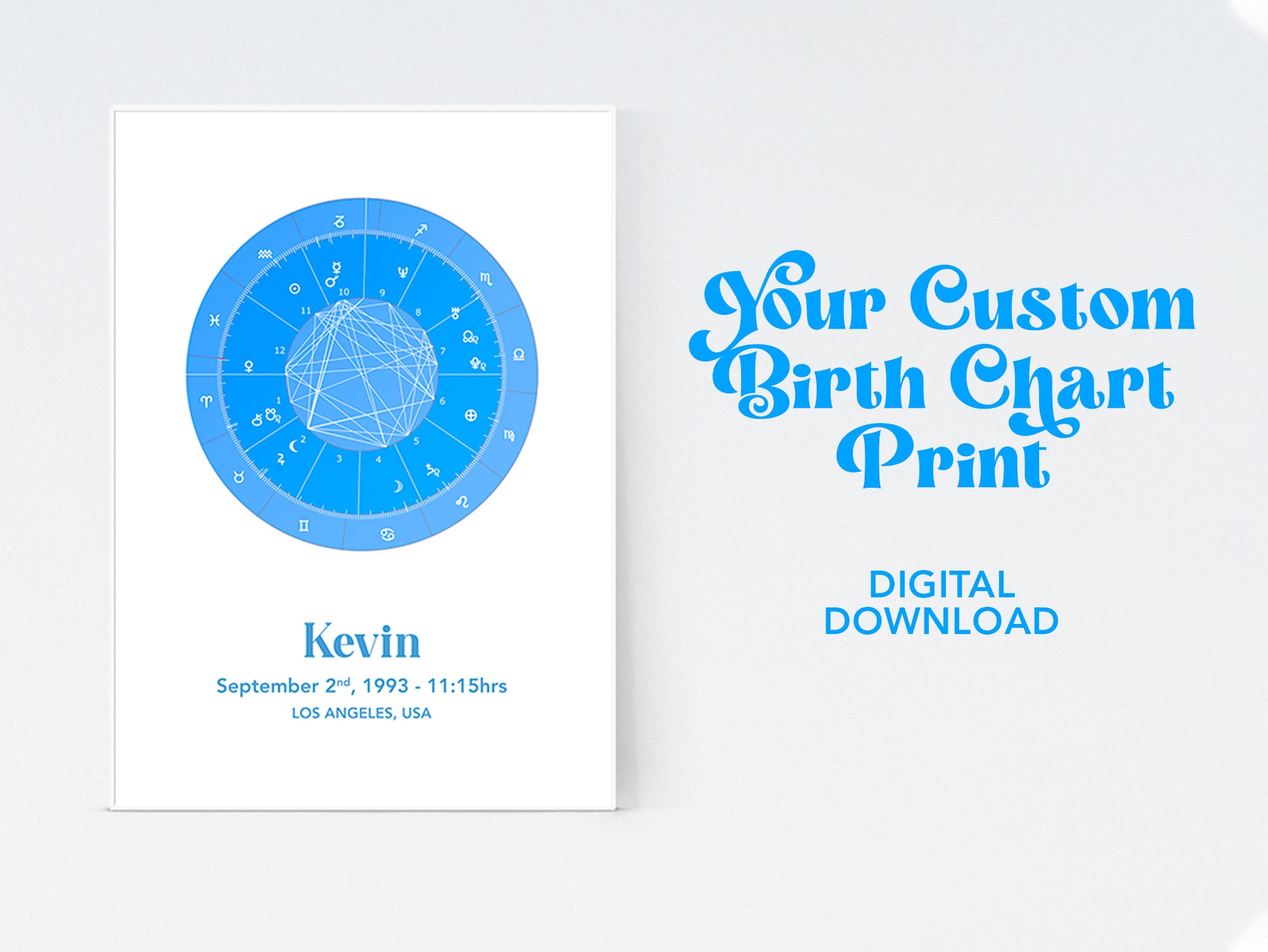 Minimalist Birth Chart Poster Customizable Astrological Art Print for Newborns and Nursery Decor