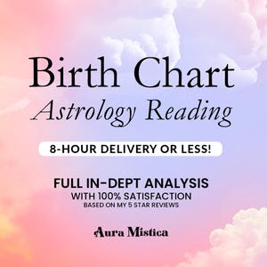Lectura de carta natal astrológica, lectura de carta natal, análisis de carta natal, regalo astrológico, lectura el mismo día en 8 horas o menos.