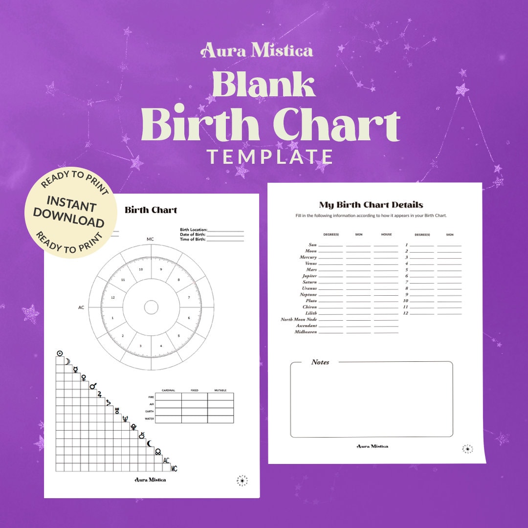 Astrology Wheel, Birth Chart Template, Astrology Printable, Blank Natal ...