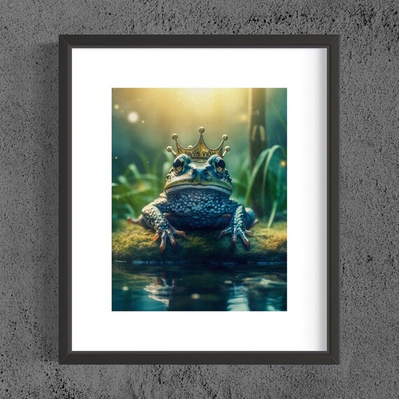 Frog With Crown | Frog Prince Wall Art, Prince Charming