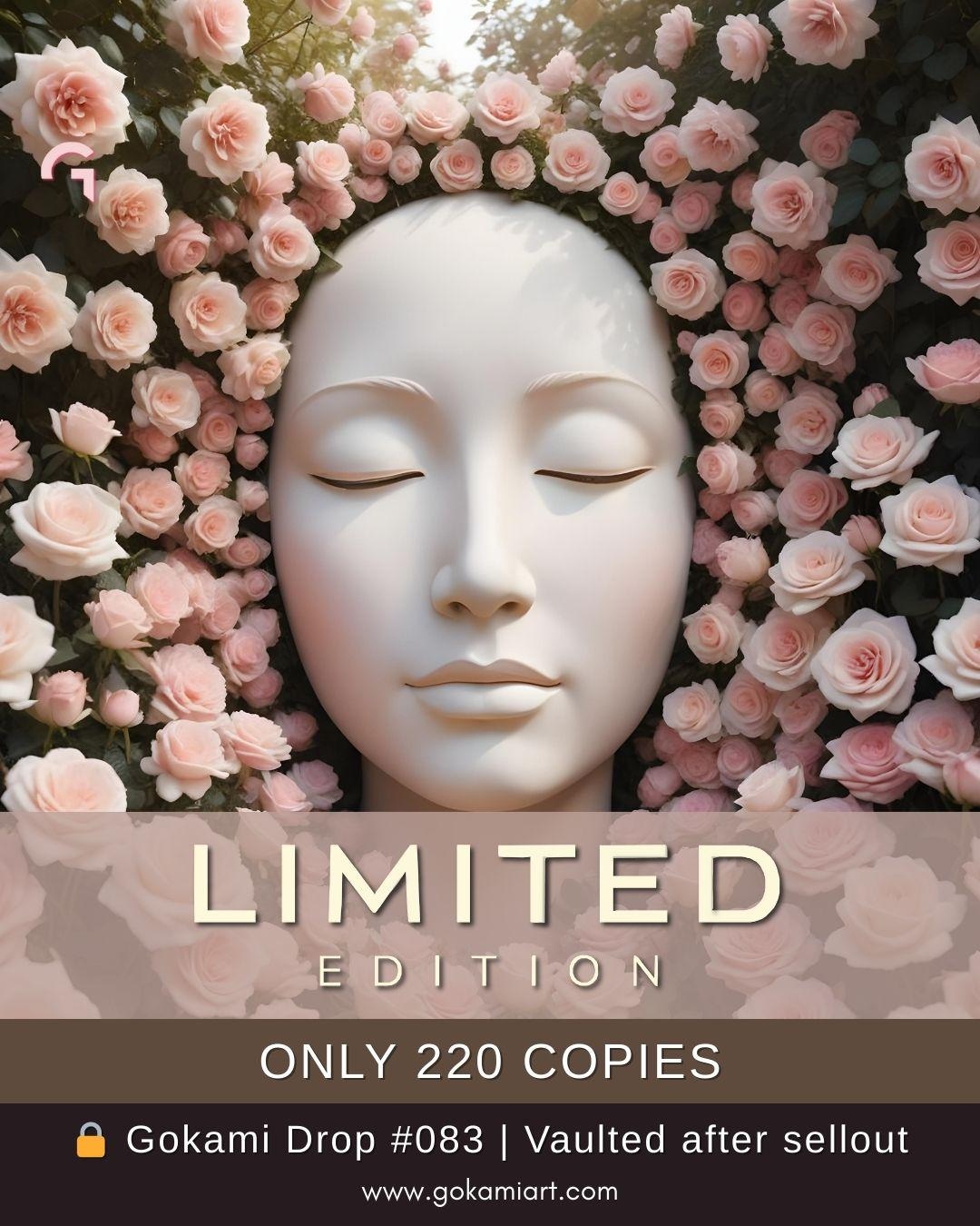 Peaceful Face Roses Art - Serene Portrait Print | Limited 220 Copies ...