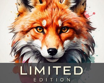 Colorful Fox Art - Vibrant Abstract Fox Print | Limited 280 Copies | GOKAMI