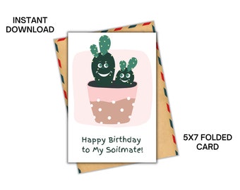 Plant Themed Birthday Card | Funny Printable Birthday Card | Birthday Card for Wife | Birthday Card for Husband | Plant Pun Birthday Card