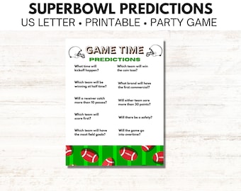 INSTANT DOWNLOAD Super Bowl Predictions, Super Bowl Party Game, Chiefs vs Eagles, Prop Bets, Football Game Predictions, Super Bowl 2023