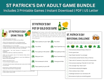 St Patrick's Day Party Game Bundle for Adults | Printable St Patrick's Day Games | St Patrick's Day Activities for Adults | Instant Download