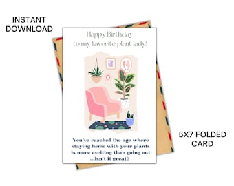Plant Lady Birthday Card | Funny Plant Themed Birthday Card | Best Friend Plant Lover Birthday Card | Getting Older | Not in Our 20s Anymore