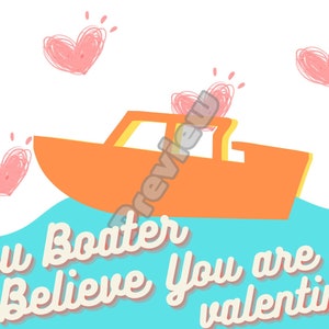 Boot • Valentinstagskarte • 6 x 4.3 • Ozean • Printable •