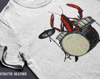 Lobster Drummer T-Shirt,  Drummer Shirt,  Gift for Drummers, Shirt for Musicians,  Funny T-Shirt, Drums T Shirt, Lobster Funny Tee