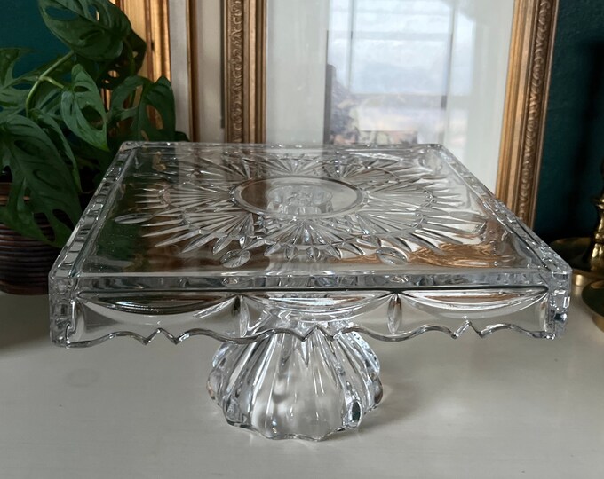 Godinger Shannon Crystal Square Cake Stand Etsy