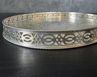 【英国銀器Barker Ellis】ギャラリートレー オーバル型 46cm Barker Ellis English Silver Plate 11
