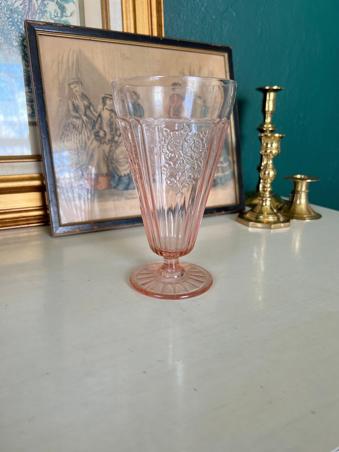 Mayfair Open Rose Pink Depression Glass by Anchor Hocking 15 Oz Vintage Iced Tea Tumbler Etsy