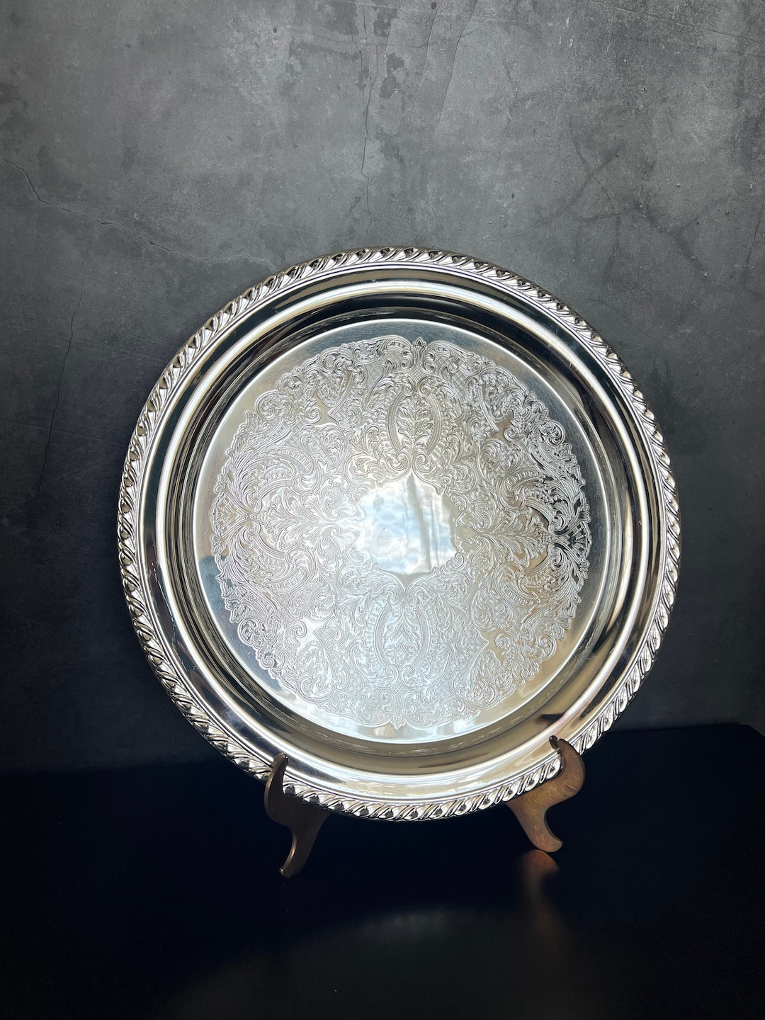 Vintage Silver Serving Tray With Filigree Design by Oneida Etsy