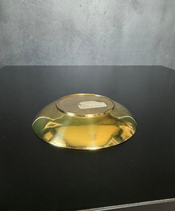 Vintage Solid Brass Ring Dish Gold Tone - image 3