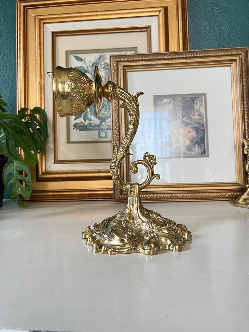 Ornate Antique Brass Wall Sconces Candlestick Holders French Rococo Etsy