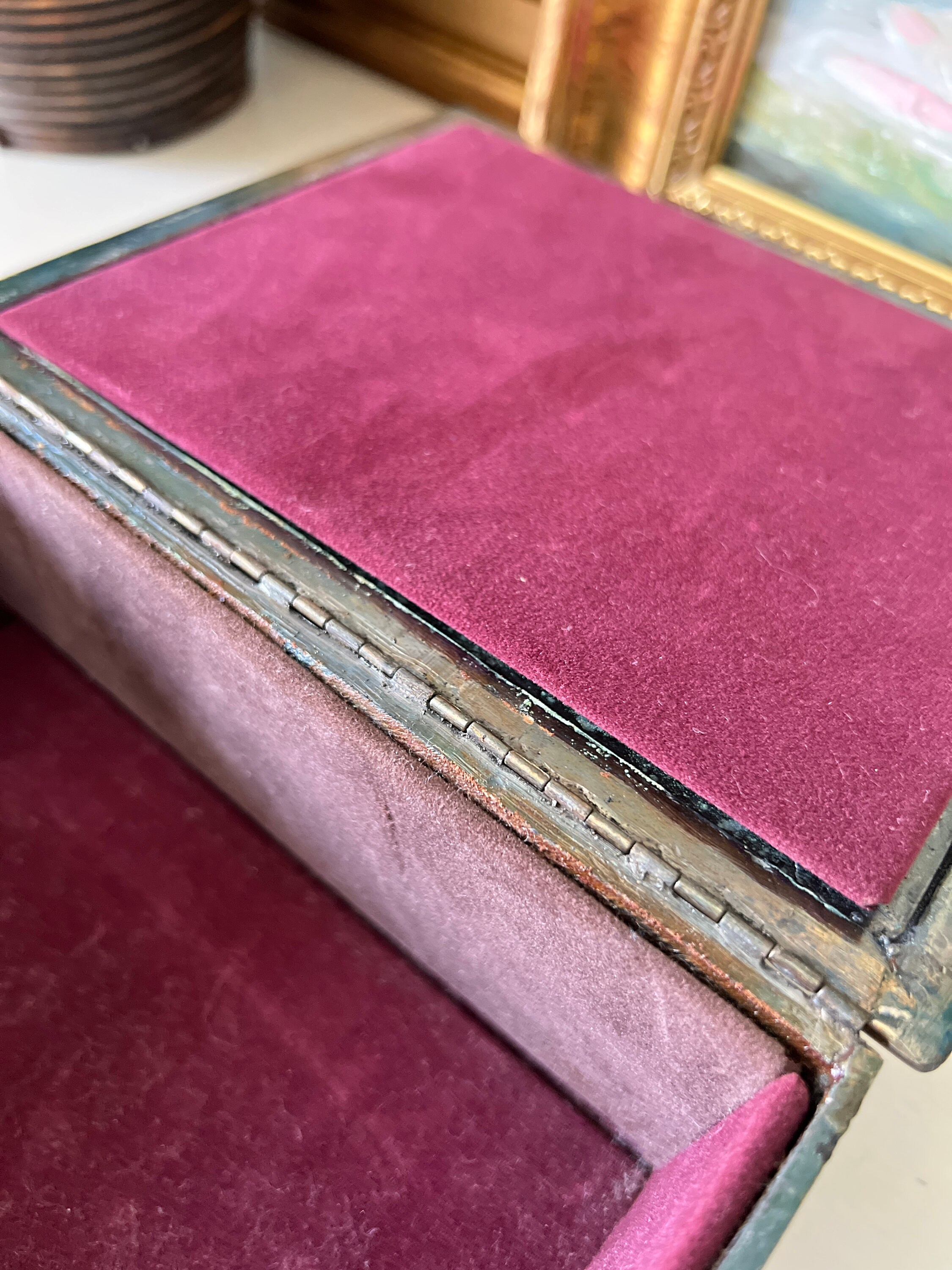 Antique Metal Chest Box Golden Bronze Very Heavyweight With Etsy