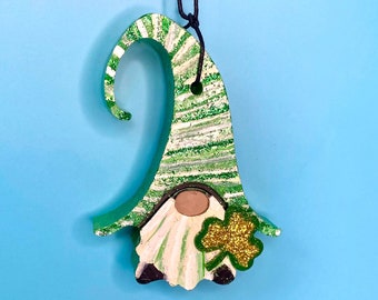 St. Patrick's Day Gnome Car Freshie, St. Patrick's Day Freshie, St. Patrick's Day Car Air Freshener, Car Decor, SCENT: Cinnamon & Vanilla