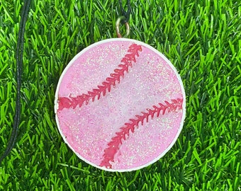Pink Baseball Car Freshie, Hanging or Vent Clip, Baseball Car Air Freshener, Baseball Car Decor, Baseball Gifts, Baseball Car Accessories