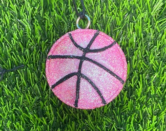 Pink Basketball Car Freshie, Hanging or Vent Clip, Basketball Car Air Freshener, Basketball Car Decor, Sports Fan Gift, Sports Car Accessory