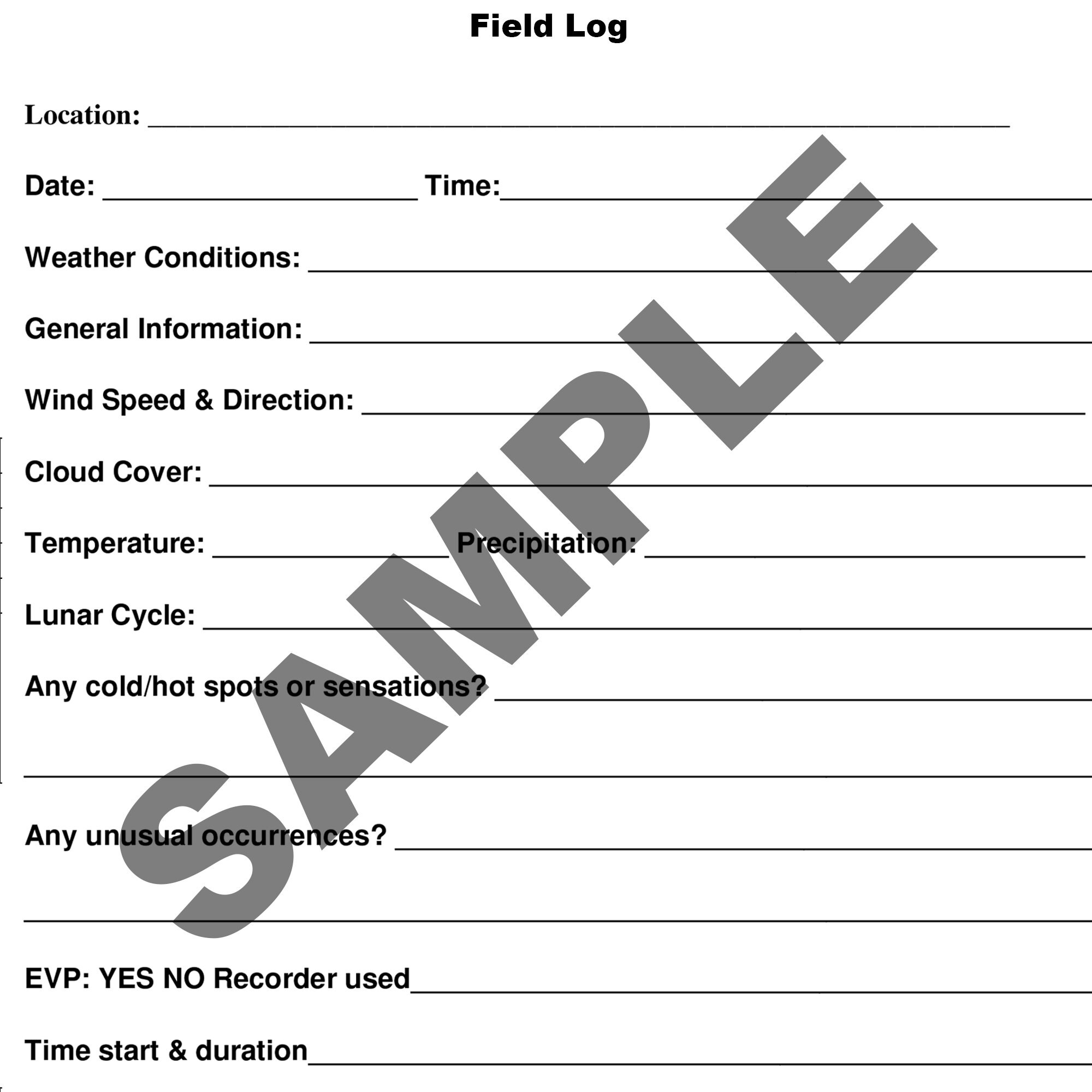 Paranormal Investigator Log Files - Etsy
