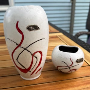Carstens Tonnieshof Vintage Fine Art Pottery Set of 2 West Germany 1950s MCM