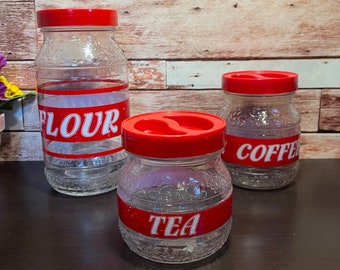 Retro Glasköksset – Mjöl, Kaffe, Te, Tillverkad i Italien