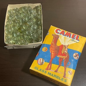 Vintage Camel Clear Marbles -100 Clearies - 1960s
