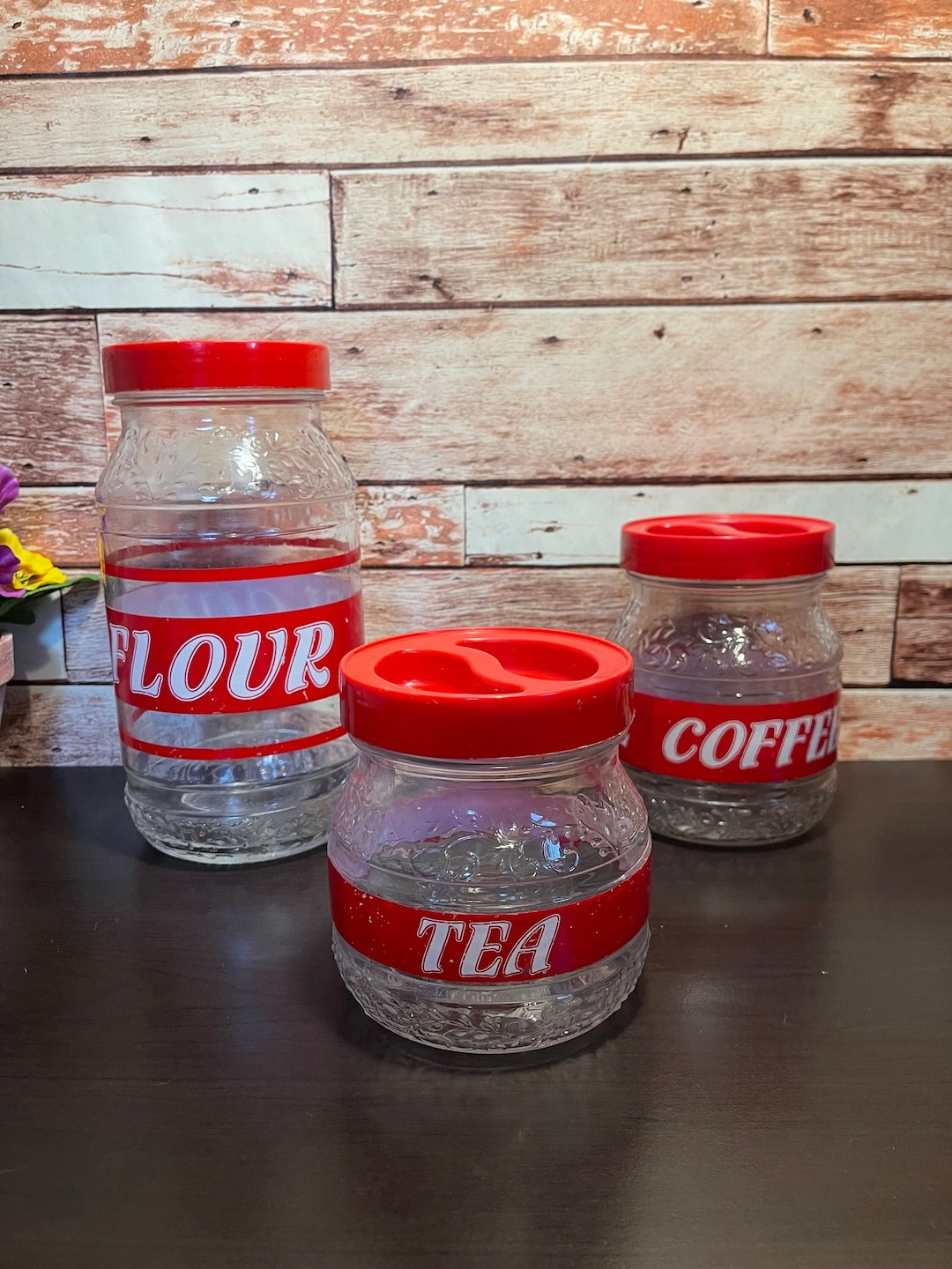 Retro Canister Set Made in Italy Set of 3 FREE SHIPPING Etsy