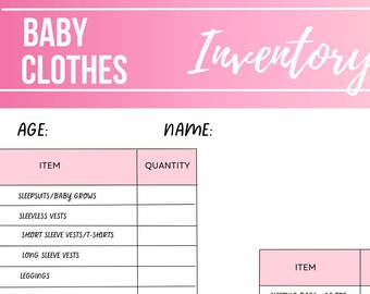 Baby Clothes Checklist Printable PDF, Preparing for Baby Clothes ...