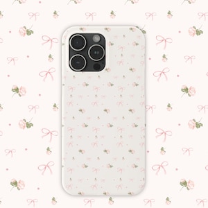 Rosa Schleifen Handyhülle, kokett Handyhülle, süße Girly rosa Rosen Handyhülle, iPhone 15, 14, 13, 12, 11, XR kompatibel