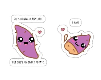 MENTALLY UNSTABLE YAM Kiss-Cut Stickers Funny Vegetables