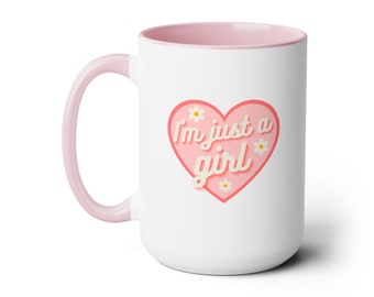 I'm Just A Girl Mug, I'm Just A Girl Coffee Mugs, I'm Just A Girl 15oz Cup, Soft Girl Aesthetic Mugs, I'm Literally Just A Girl Pink Cup