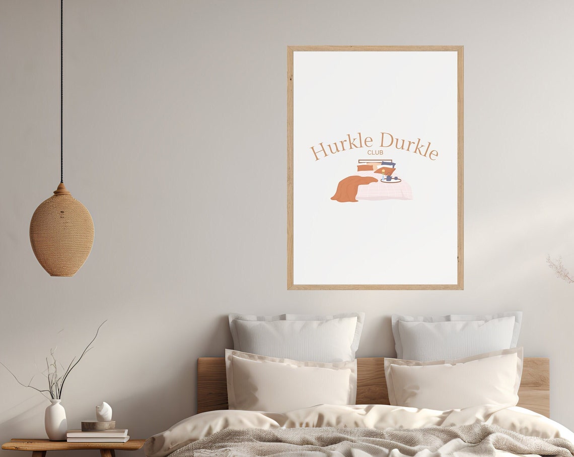 Hurkle Durkle Digital Print Wall Art Bed Rotting Poster, Stay in Bed ...