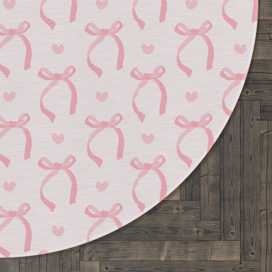 Coquette Rug Coquette Pink Bow and Hearts Round Rug Carpet, Coquette Home Decor ...