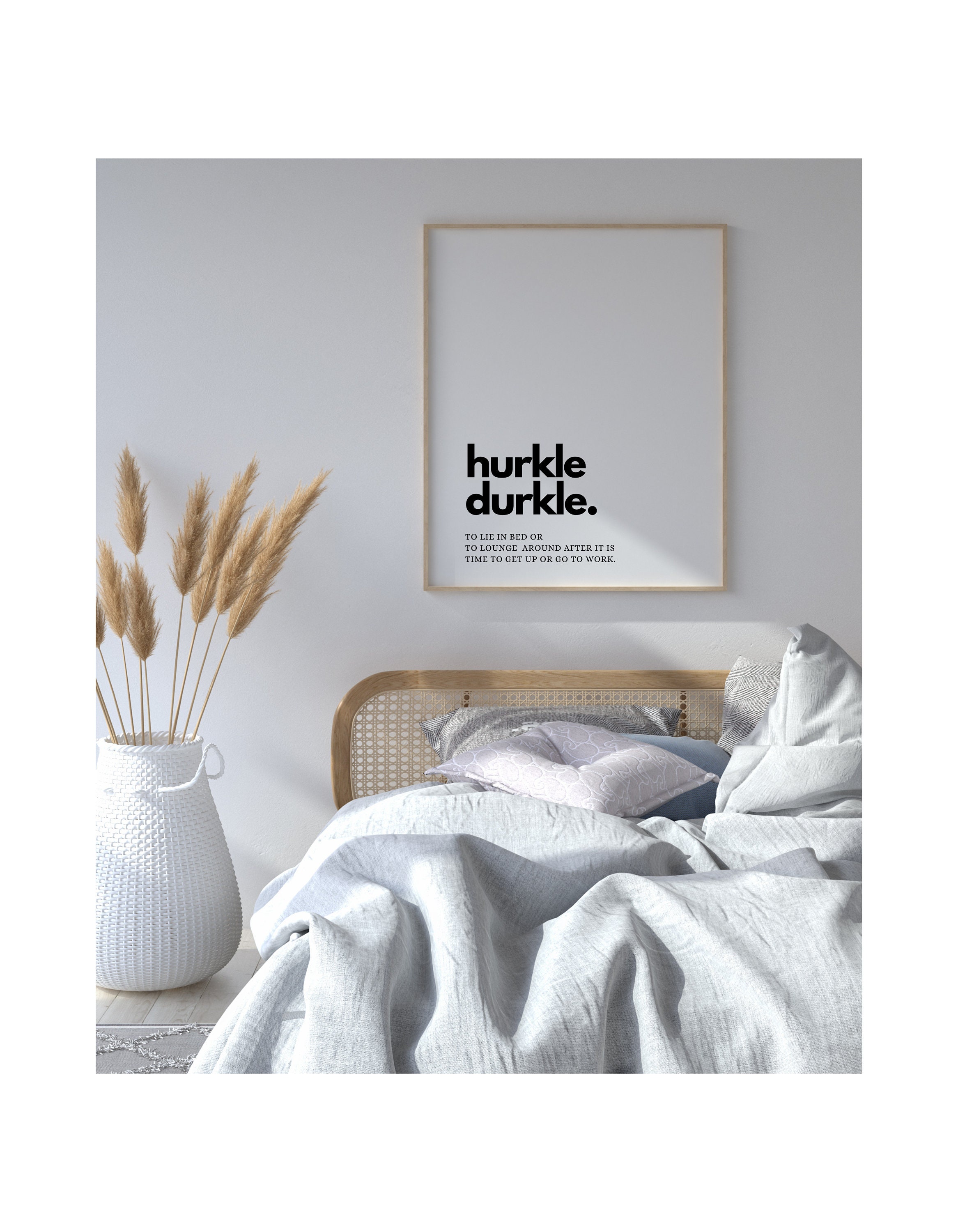 HURKLE DURKLE Bed Rotting Printable Art Poster, Stay in Bed, Comfy ...