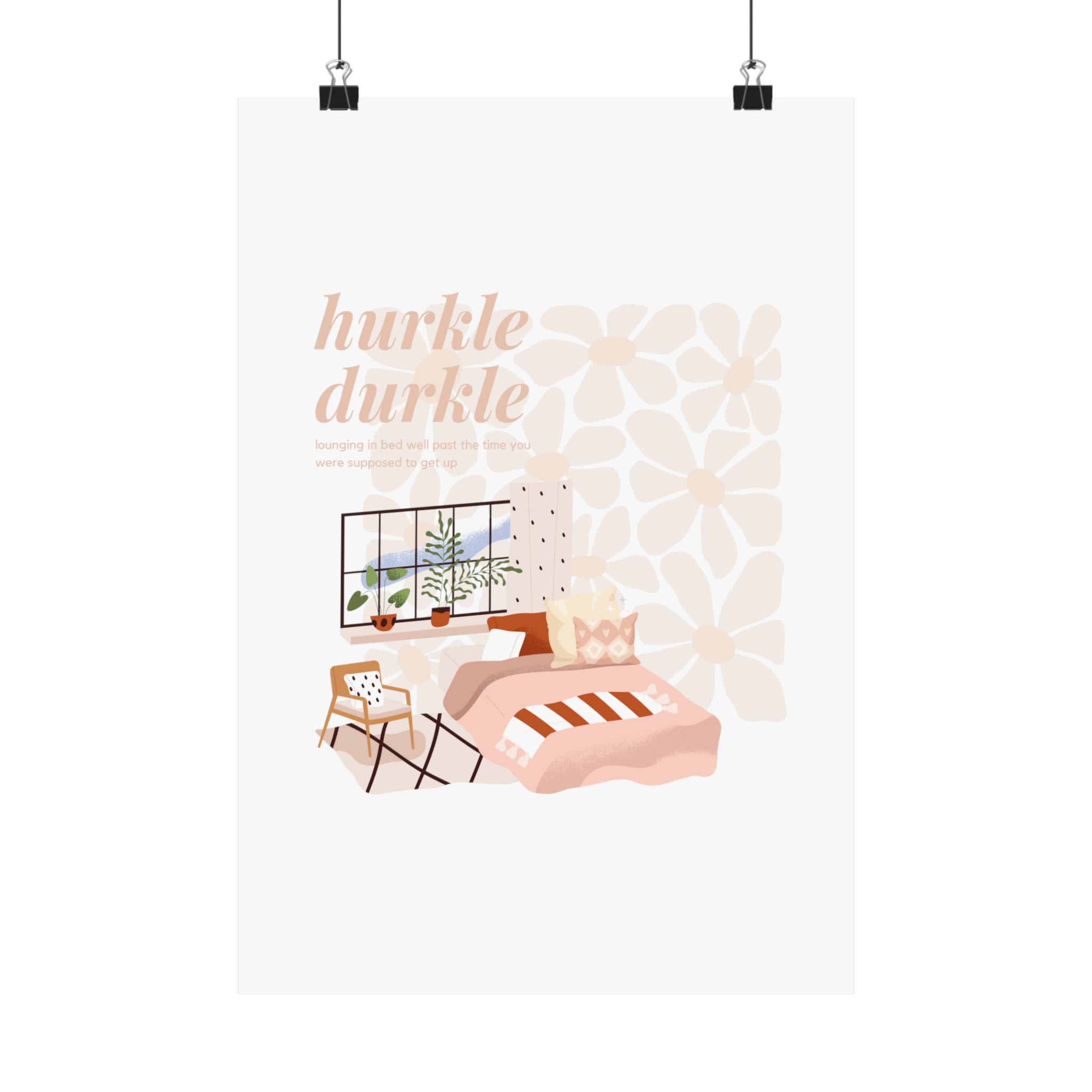Hurkle Durkle Poster Digital Print Wall Art, Cozy Bedroom Decor, Bed ...