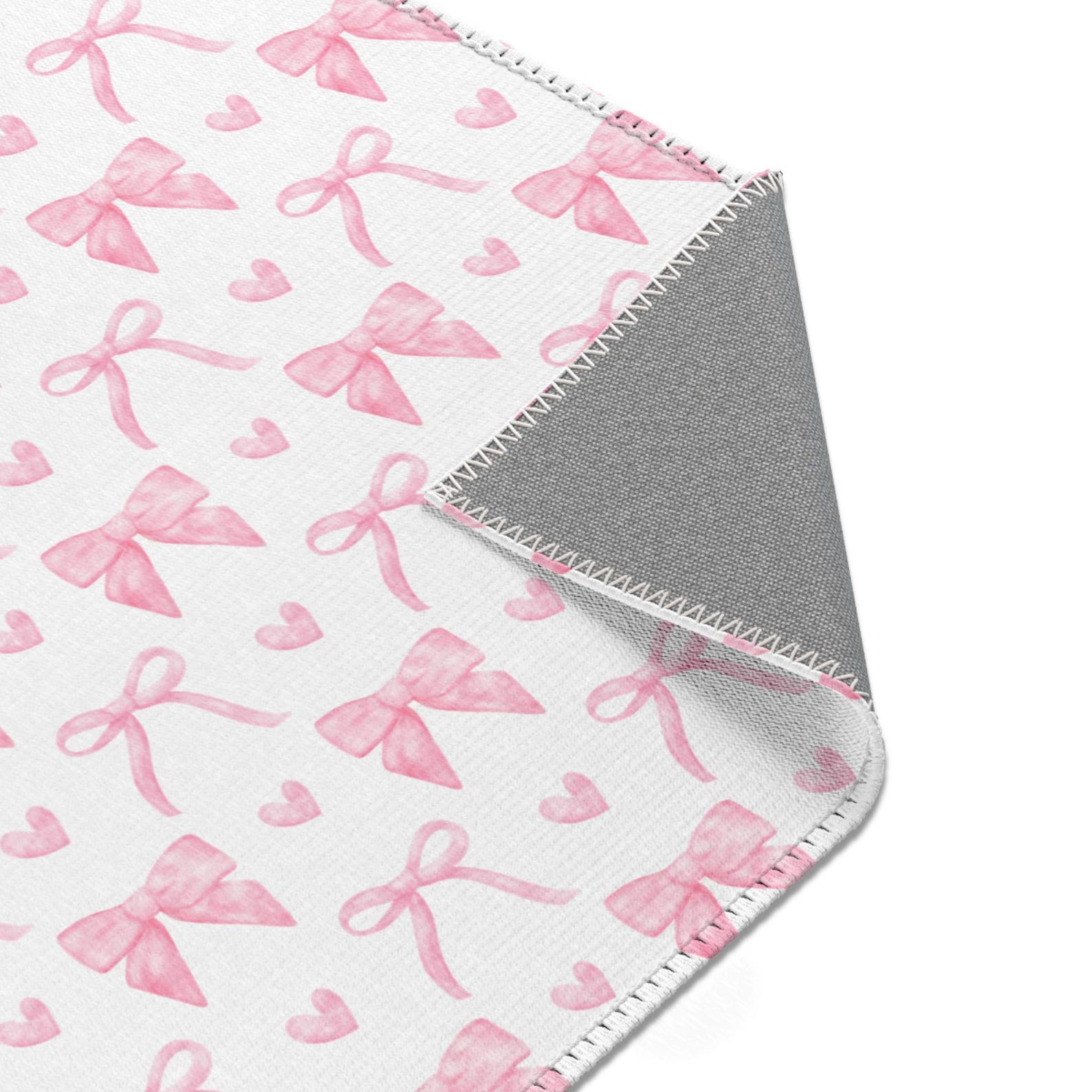 Coquette Rug Coquette Pink Bow and Hearts Area Rug Carpet, Coquette Home Decor ...