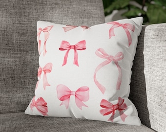 Coquette Federa Cuscino Con Fiocco Rosa – 45x45 Cm – Stile Preppy Per Camera Ragazza - 3