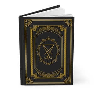 Lucifer Sigil Journal, shadow work journal, book of shadows, hardcover, demonolatry grimoire, satanic witch journal