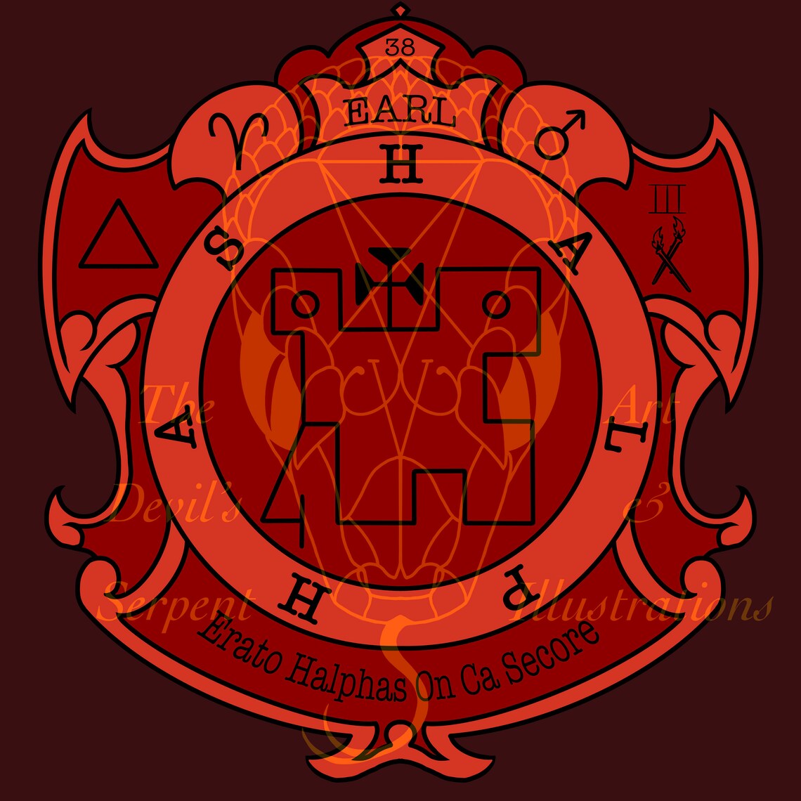 Earl Halphas Goetic Sigil Information Design - Etsy