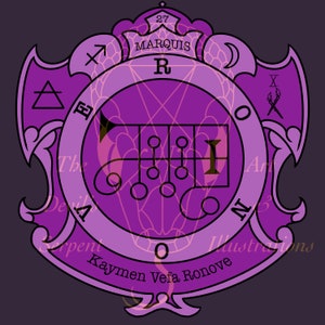 Marqués Ronove Goetic Sigil Diseño de Información