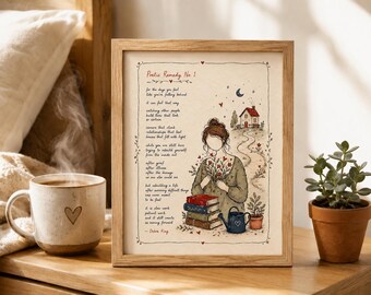Stampa poetica, decorazione murale per la salute mentale, incoraggiamento per le malattie croniche, opera di Debra King (download digitale)