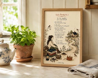 Stampa "Rimedio Poetico n. 2", Poesia per la guarigione del bambino interiore, Opera d'arte murale ispirata al trauma (Download digitale)