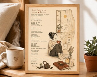 Regalo per la guarigione dal trauma, stampa artistica del bambino interiore, stampa sulla salute mentale, poesia sull'amor proprio, decorazione murale per l'ipervigilanza, download digitale