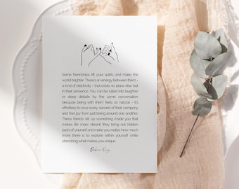 Stampa di poesie sull'amicizia, citazione sulla connessione dell'anima, Debra King (download digitale)