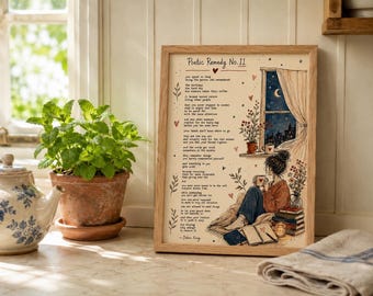 Rimedio Poetico n. 11 - Stampa artistica da parete di Debra King, per la guarigione del bambino interiore, decorazione per la salute mentale, regalo per chi soffre di burnout da compassione (download digitale).